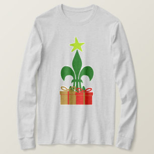 Louisiana Fleur De Lis Cajun Christmas Tree & Gift T-Shirt