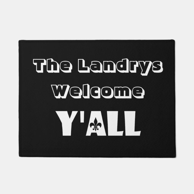 Louisiana Fleur De Lis Cajun Welcome Mat (Front)