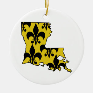 Louisiana Fleur de Lis Ceramic Ornament
