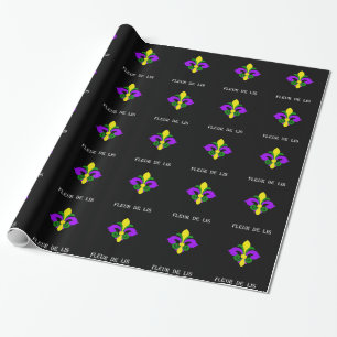 Louisiana Fleur de lis (Mardi Gras).jpg Wrapping Paper