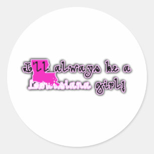 Louisiana Girly Girl Classic Round Sticker