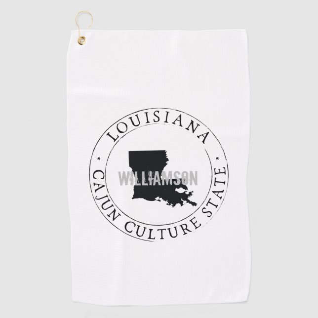 Louisiana Golf Towel State Personalized (Front)
