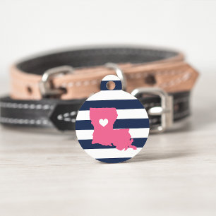 Louisiana Heart Pet Tag