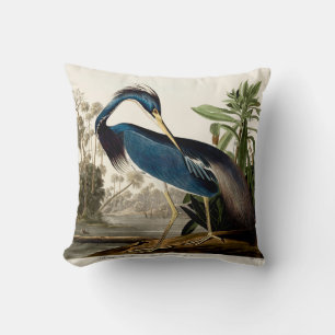 Louisiana Heron, 1834, From the Birds of America Cushion
