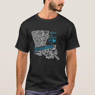Louisiana Home State LA Mandala Map USA America US T-Shirt