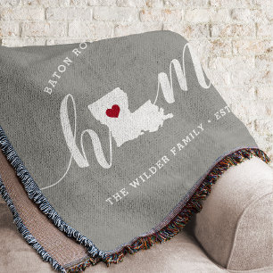 Louisiana Home State Personalised Throw Blanket
