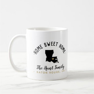 Louisiana Home Sweet Home Family Monogram Mug