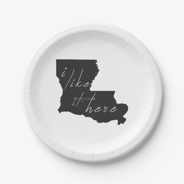 Louisiana I Like It Here Paper Party Plates (Front)