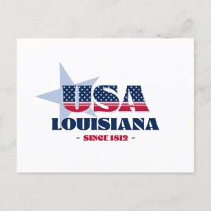 Louisiana in Red, White, and Blue Postcard