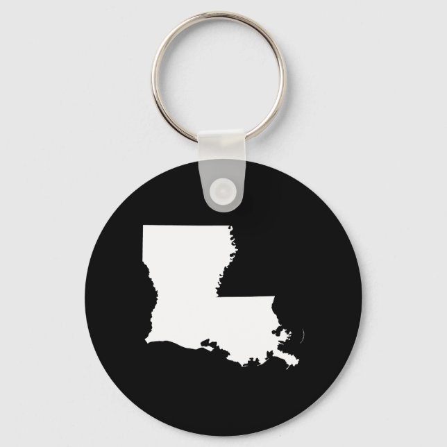 Louisiana in White and Black Key Ring (Front)