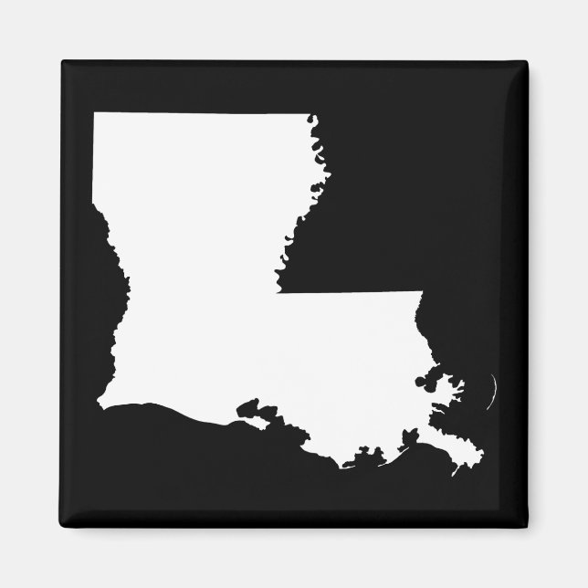 Louisiana in White and Black Magnet (Front)