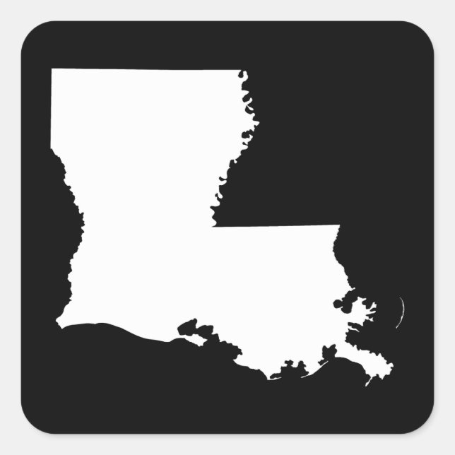 Louisiana in White and Black Square Sticker (Front)