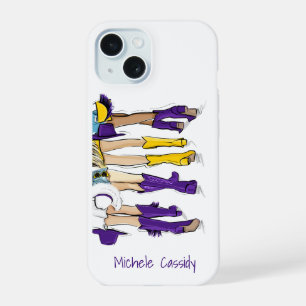 Louisiana Ladies Fashion Cowboy Boot Purple Yellow iPhone 15 Case
