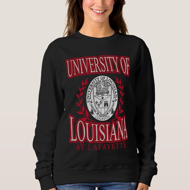 Louisiana Lafayette Ragin' Cajuns Laurels Black Sweatshirt (Front)