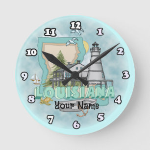 Louisiana Lighthouse Round Clock