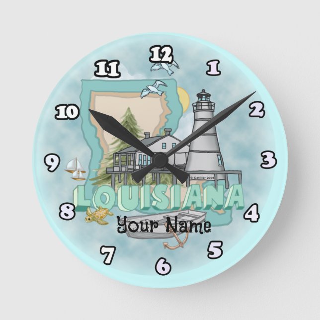 Louisiana Lighthouse  Round Clock (Front)