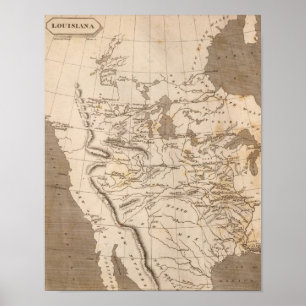 Louisiana Map by Arrowsmith Poster