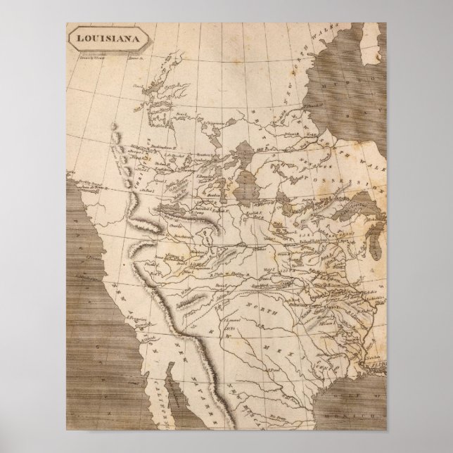 Louisiana Map by Arrowsmith Poster (Front)