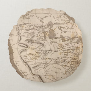 Louisiana Map by Arrowsmith Round Cushion