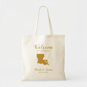 Louisiana Map Destination Wedding Welcome Bag, Tote Bag