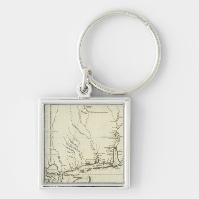 Louisiana Map Key Ring (Front)