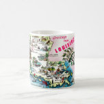 Louisiana Map Mug<br><div class="desc">A fun vintage postcard map of State of Louisiana repurposed on a mug.</div>