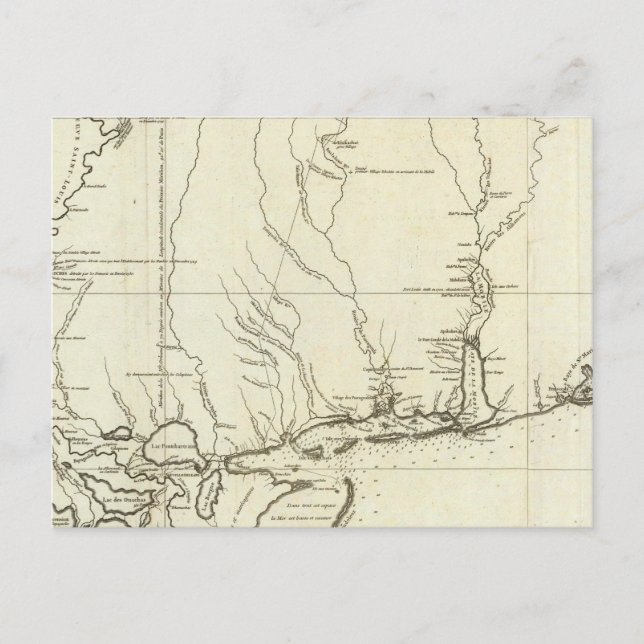 Louisiana Map Postcard (Front)
