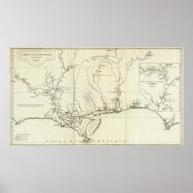 Louisiana Map Poster (Front)