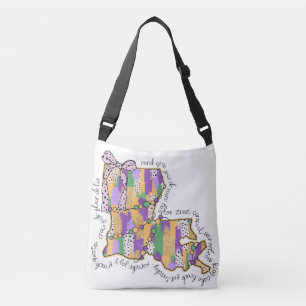 Louisiana Mardi Gras Bourbon Street Carnival Crossbody Bag