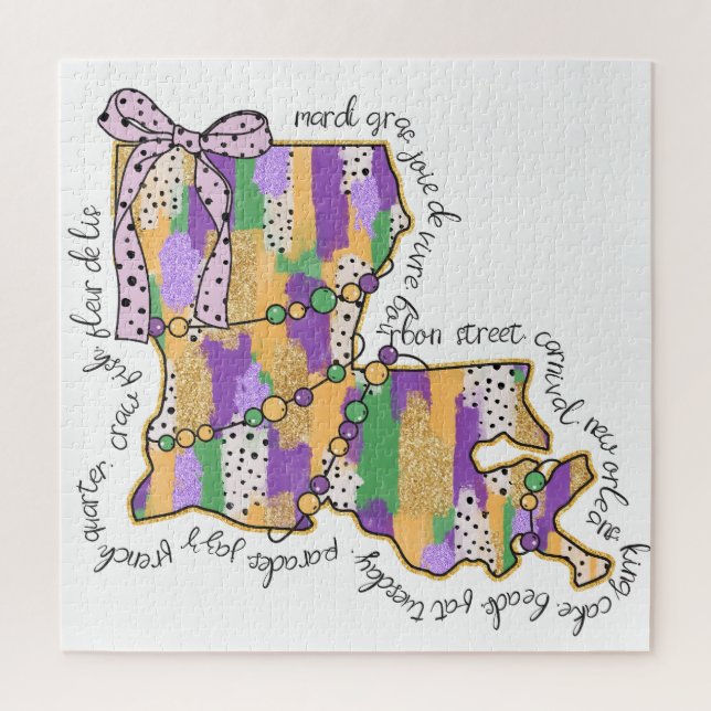 Louisiana Mardi Gras Bourbon Street Carnival  Jigsaw Puzzle (Vertical)