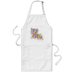 Louisiana Mardi Gras Bourbon Street Carnival Long Apron