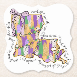 Louisiana Mardi Gras Bourbon Street Carnival Paper Coaster