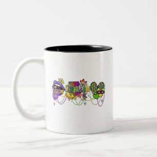Louisiana Mardi Gras Celebration Purple and Gold  Two-Tone Coffee Mug