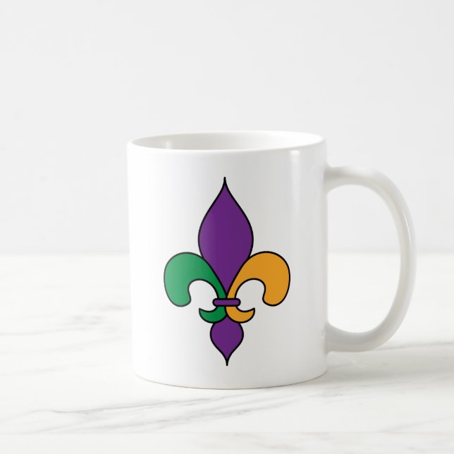 Louisiana Mardi Gras Fleur de Lis Coffee Mug (Right)