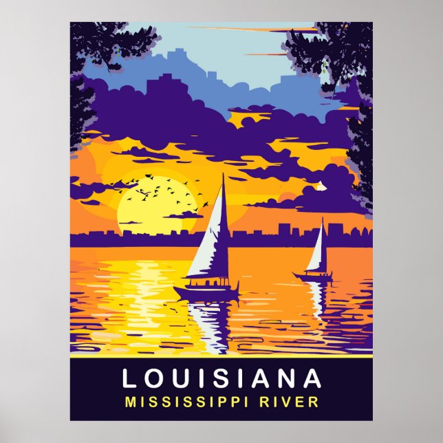Louisiana, Mississippi River, Travel Poster (Front)