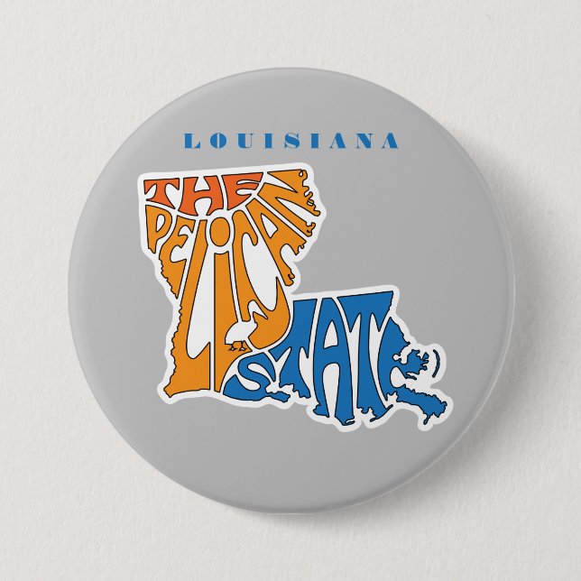 Louisiana Nickname Word Art 7.5 Cm Round Badge (Front)