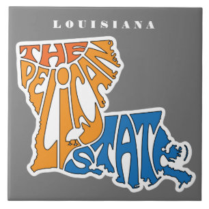 Louisiana Nickname Word Art Ceramic Tile