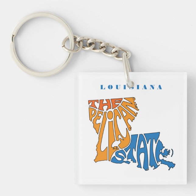 Louisiana Nickname Word Art Key Ring (Front)