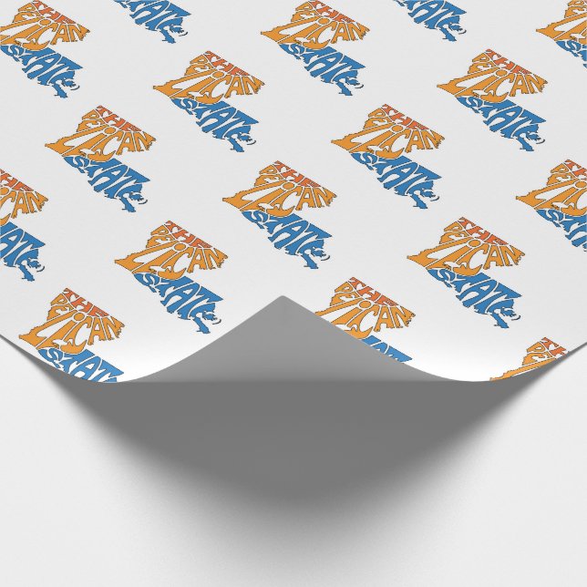 Louisiana Nickname Word Art Wrapping Paper (Corner)