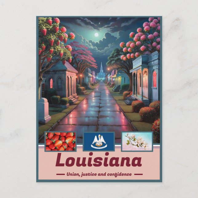 Louisiana Nightfall Surreal Postcard (Front)
