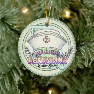 Louisiana Nurse  Ceramic Ornament