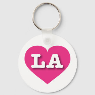Louisiana or Los Angeles Hot Pink Heart - Big Love Key Ring