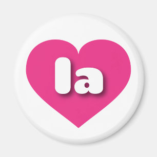 Louisiana or Los Angeles hot pink heart mini love Magnet