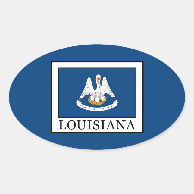 Louisiana Oval Sticker (Front)