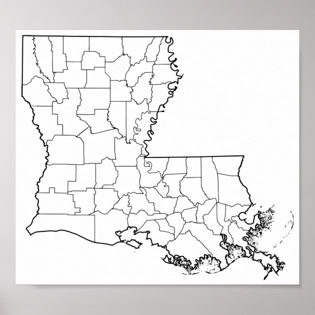 Louisiana Parishes Blank Outline Map Poster Zazzle Louisiana Parishes Blank Outline Map Poster Ra38909941cc34229a3ddffb67119dd6c Feam 8byvr 630