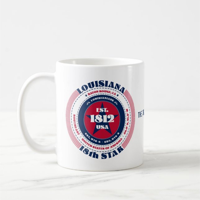 Louisiana Patriotic Circular Monogram Mug (Left)