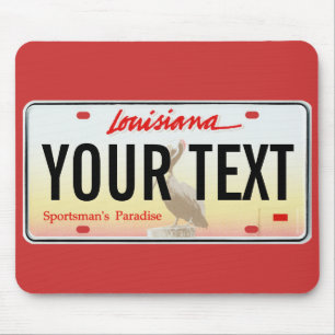 Louisiana pelican license plate mouse pad