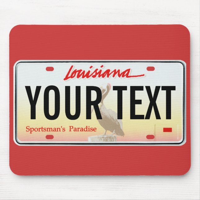 Louisiana pelican license plate mouse pad (Front)