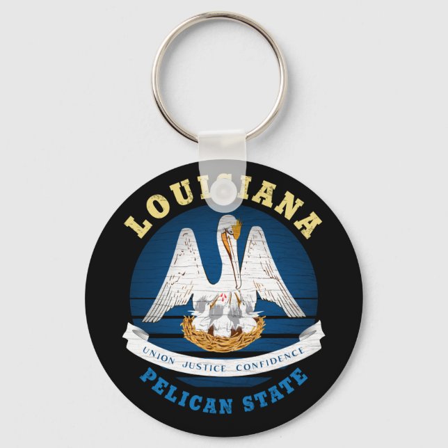 LOUISIANA PELICAN STATE FLAG KEY RING (Front)