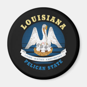 LOUISIANA PELICAN STATE FLAG MAGNET